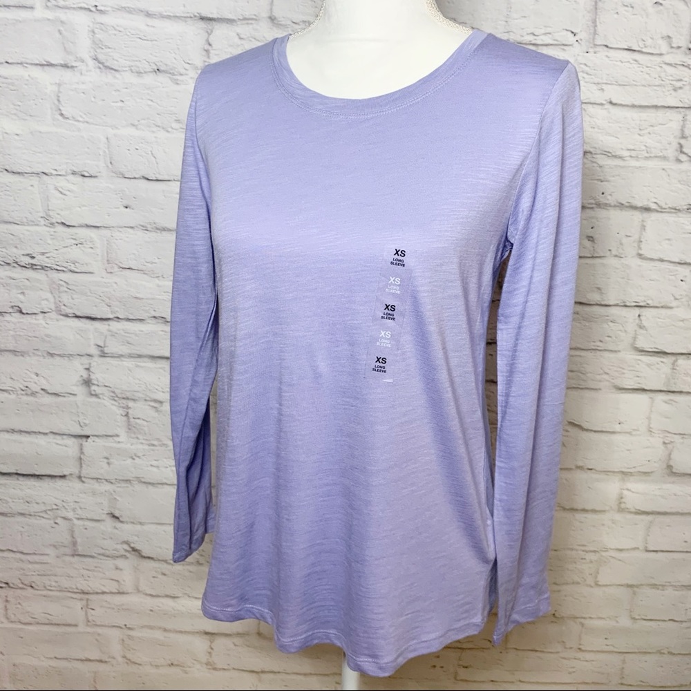 NWT Womens Crew neck purple long sleeve tee